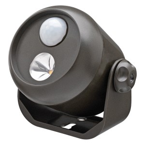 Mr. Beams LED-Außenwandleuchte MB310 mit Sensor, braun. Strahler mit Bewegungsmelder.