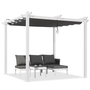 Purple Leaf Pergola 300 cm X 300 cm Pavillon mit Schiebedach Aluminium Wasserdicht