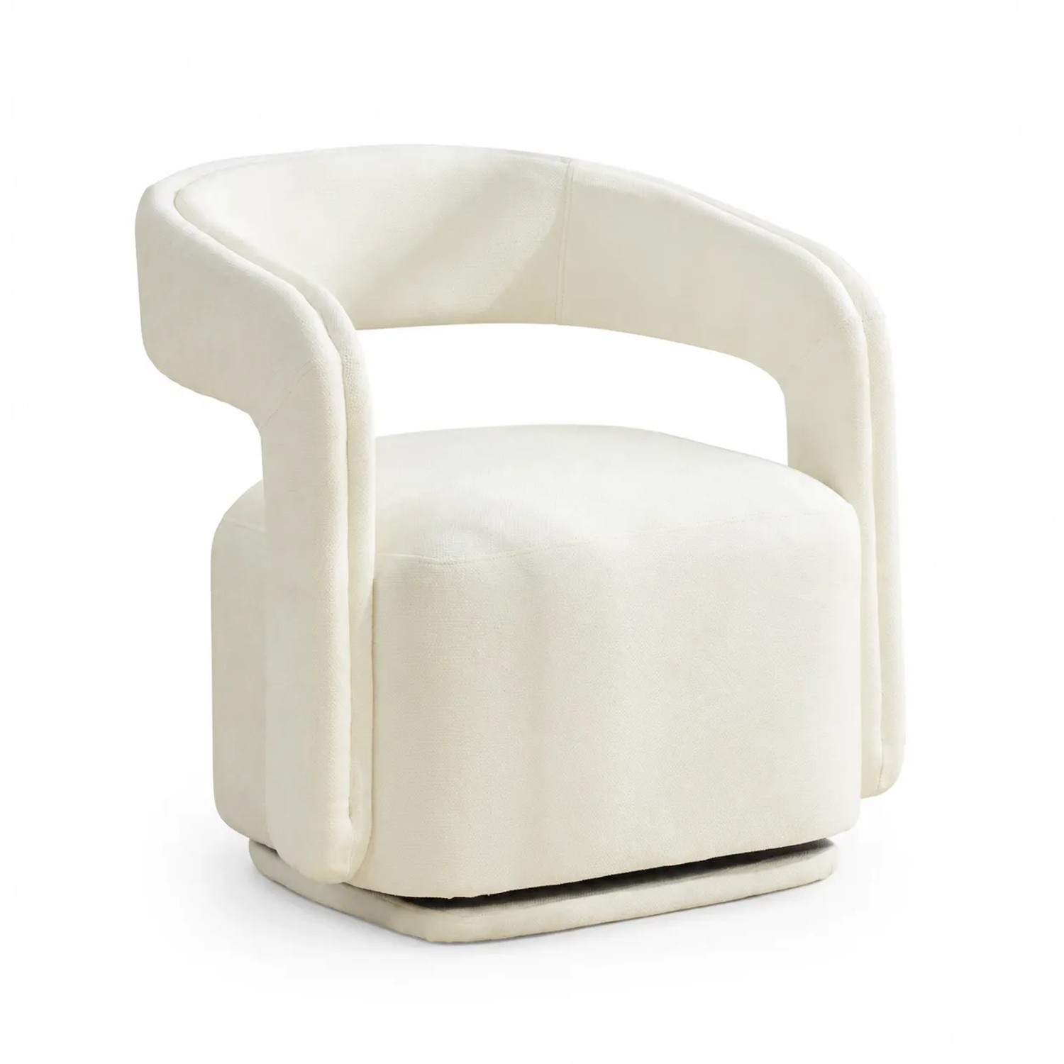 PXloue Loungesessel Drehsessel 360 Grad Sessel Chenille Weiß Wohnzimmer Leseecke