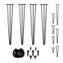 Relaxdays Haarnadelbeine 4er Set Stahl Schwarz 3 Streben 71 cm
