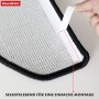 Detailaufnahme: Anthrazitfarbene KARAT Stufenmatte London Pro mit Klebestreifen zur einfachen Montage.