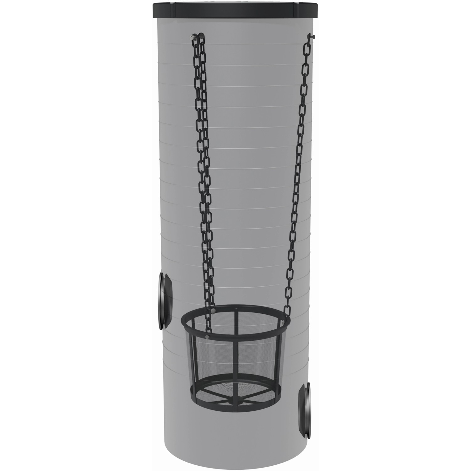 ACO Revisionsschacht DN 400 für Sickerbox mit Schlammeimer und Deckel, zur gezielten Wasserableitung.