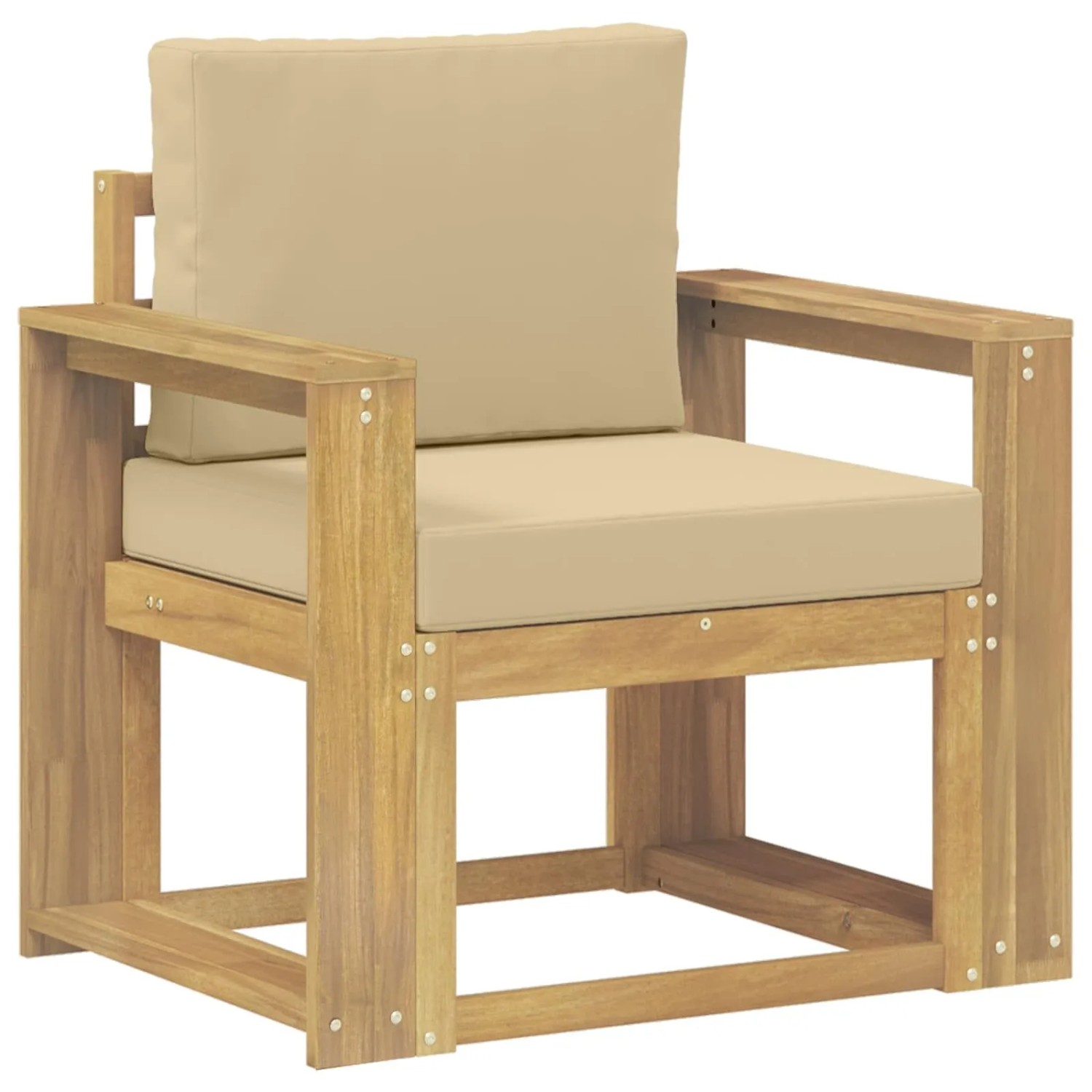 vidaXL 2 Stück Outdoor-Sofagarnitur Polyester Weiß und Beige 3438982
