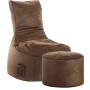 Sitting Point Hocker DotCom mittelbraun mit Fußhocker, Bezug aus Polyester.