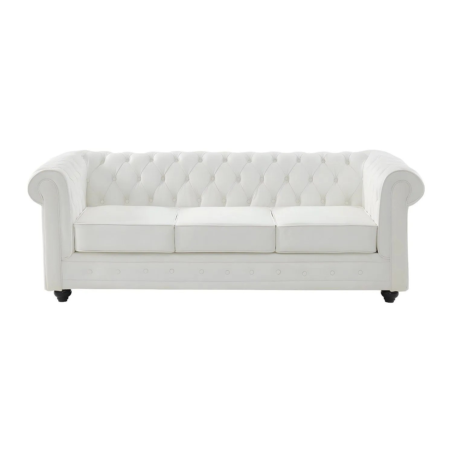 Vente-unique Sofa Ohne Schlafmöglichkeit Chesterfield Weiß 205 cm