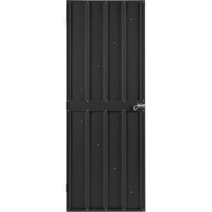Globel Schwingtür-Kit 1 für Metallgerätehäuser in Anthrazit, Frontansicht.