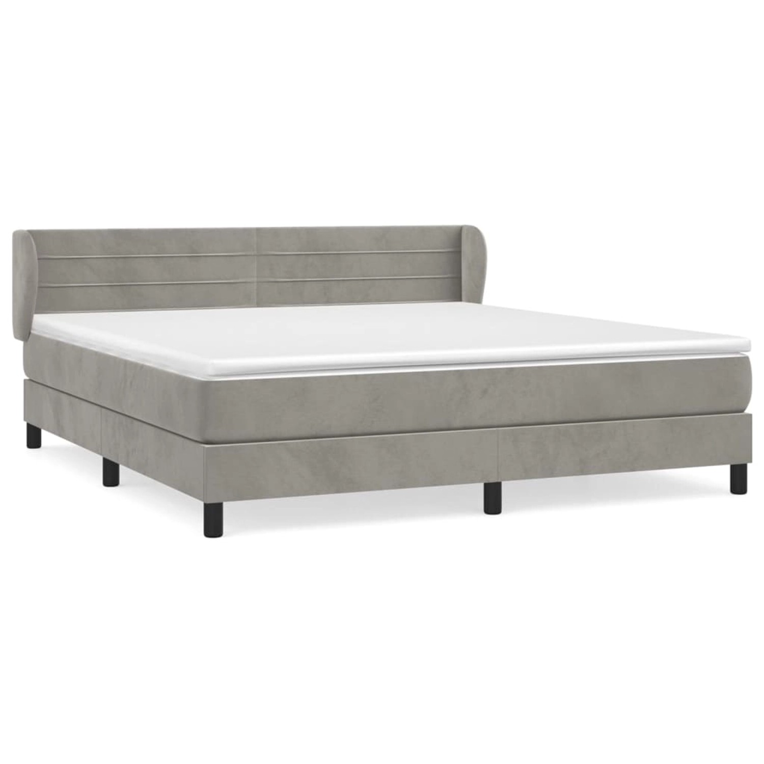 vidaXL Boxspringbett mit Matratze Hellgrau 180x200 cm Samt1537158 günstig online kaufen