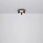 Globo LED-Deckenleuchte Ulla, 3-flammig, schwarz matt mit Holzoptik. Moderne Deckenlampe.
