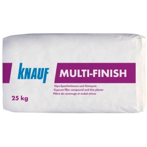 Knauf Multifinish Spachtelmasse, 25 kg Sack, für glatte Wände und Decken.