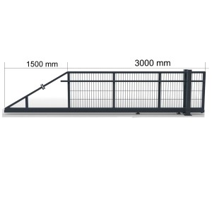 Elektrisches Schiebetor, Laufrichtung links, anthrazit, 300x80 cm. Gartentor für platzsparende Einfahrten.