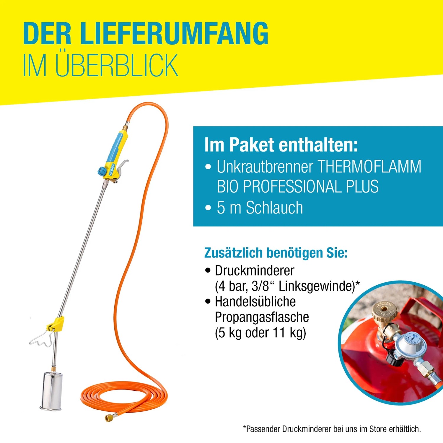 Gloria Thermoflamm bio Professional Plus Unkrautbrenner mit Schlauchleitung.