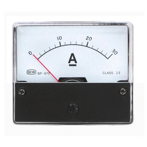 Blanko Amperemeter 0-30 A DC für Einbau, analoges Messgerät für Stromstärke.