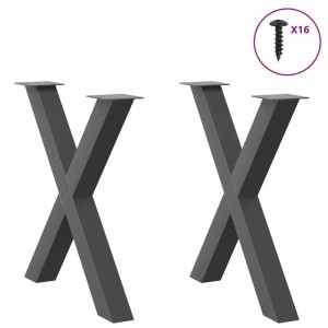 vidaXL Esstischbeine X-Form 2 Stk Anthrazit 80x72-73 cm Stahl 4012982