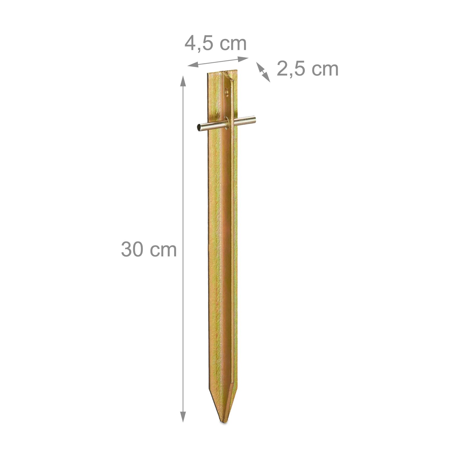 Relaxdays Zeltheringe 4er Set Stahl Gold Schlagfest 30 cm x 4,5 cm x 2,5 cm 1,2 kg_4