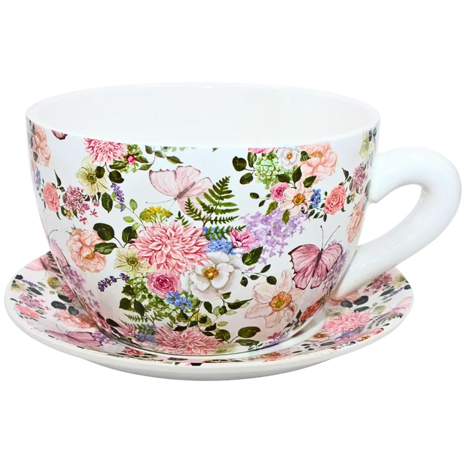 Dekohelden24 Blumentopf Pflanztopf Pflanztasse Pflanzkübel Pflanzgefäß L/B/H 25 x 23 x 14 cm