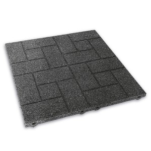 Anthrazitfarbene Terrasoft Ziegelplatte 50x50 cm für Terrasse & Gehweg.