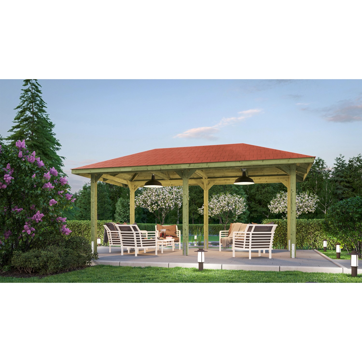 Weka Pavillon Gartenoase 651 B Gr.1 Sparset 333 cm x 584 cm