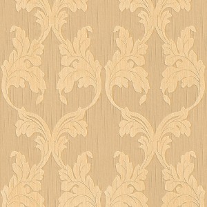 Bricoflor Vliestapete in Apricot Beige mit Blättermuster. Dekorative Textiltapete für Wohnräume.