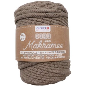 Glorex Makramee Cord, 5mm, 500g, hellbraun, gewebt. Ideal für kreative Bastelprojekte.