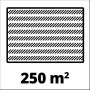 Flächenangabe für Einhell Hand-Rasenmäher GE-HM 38 S-F: Bis 250 m² Rasenfläche.