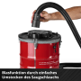 Einhell TC-AV 2032 DW Aschesauger mit Schlauch für Blasfunktion.