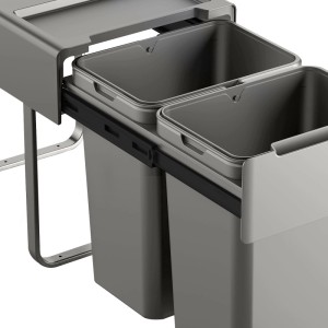 SVITA EM2x20 Einbaumülleimer 40L 2x20L 2 Fächer mit Deckel Mülltrennsystem