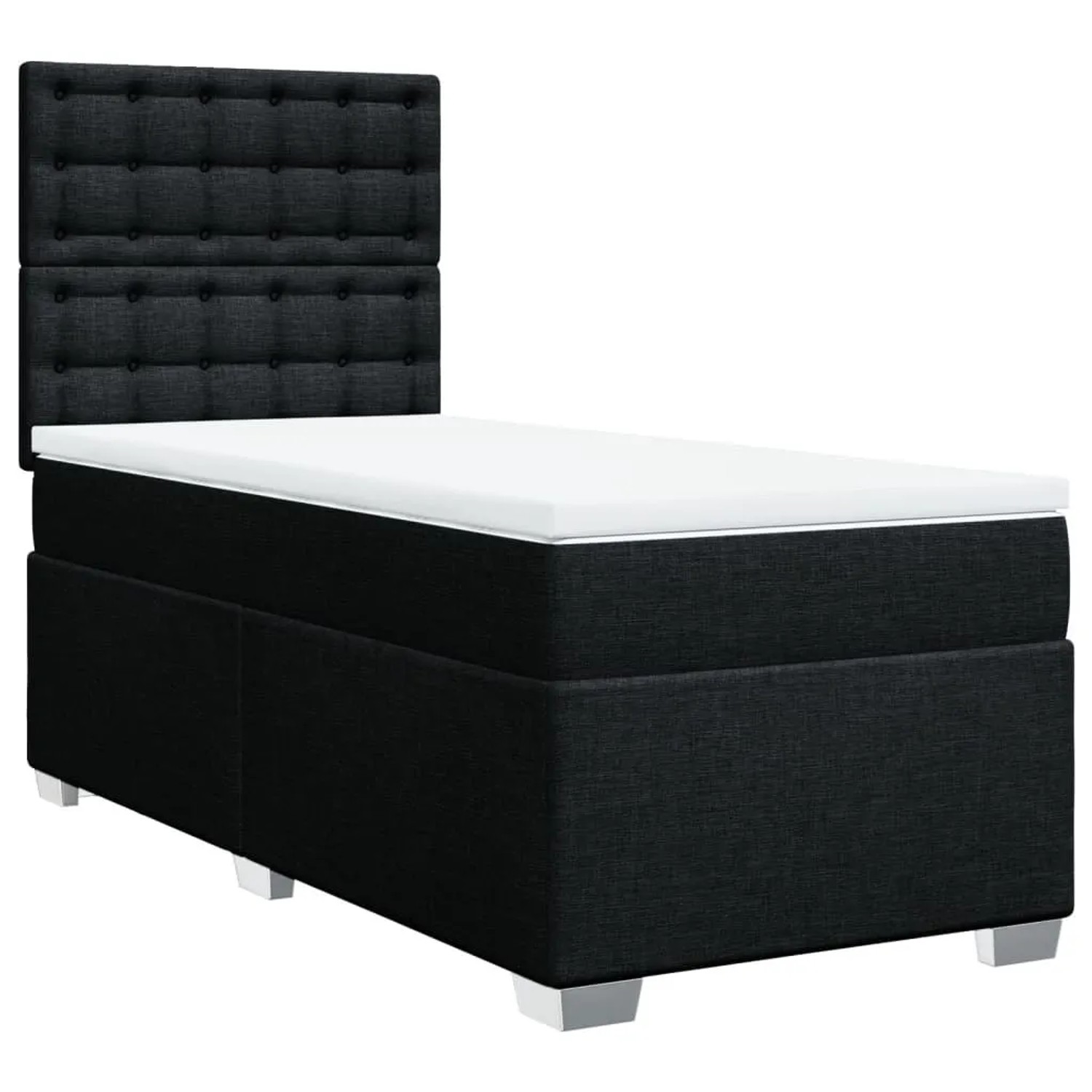 vidaXL Boxspringbett mit Matratze Schwarz 100x200 cm Stoff 3292715 günstig online kaufen