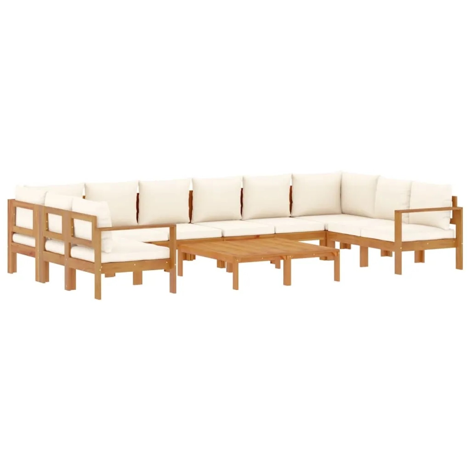 vidaXL 8-Tlg Garten-Sofagarnitur mit Kissen Massivholz Akazie 3214853