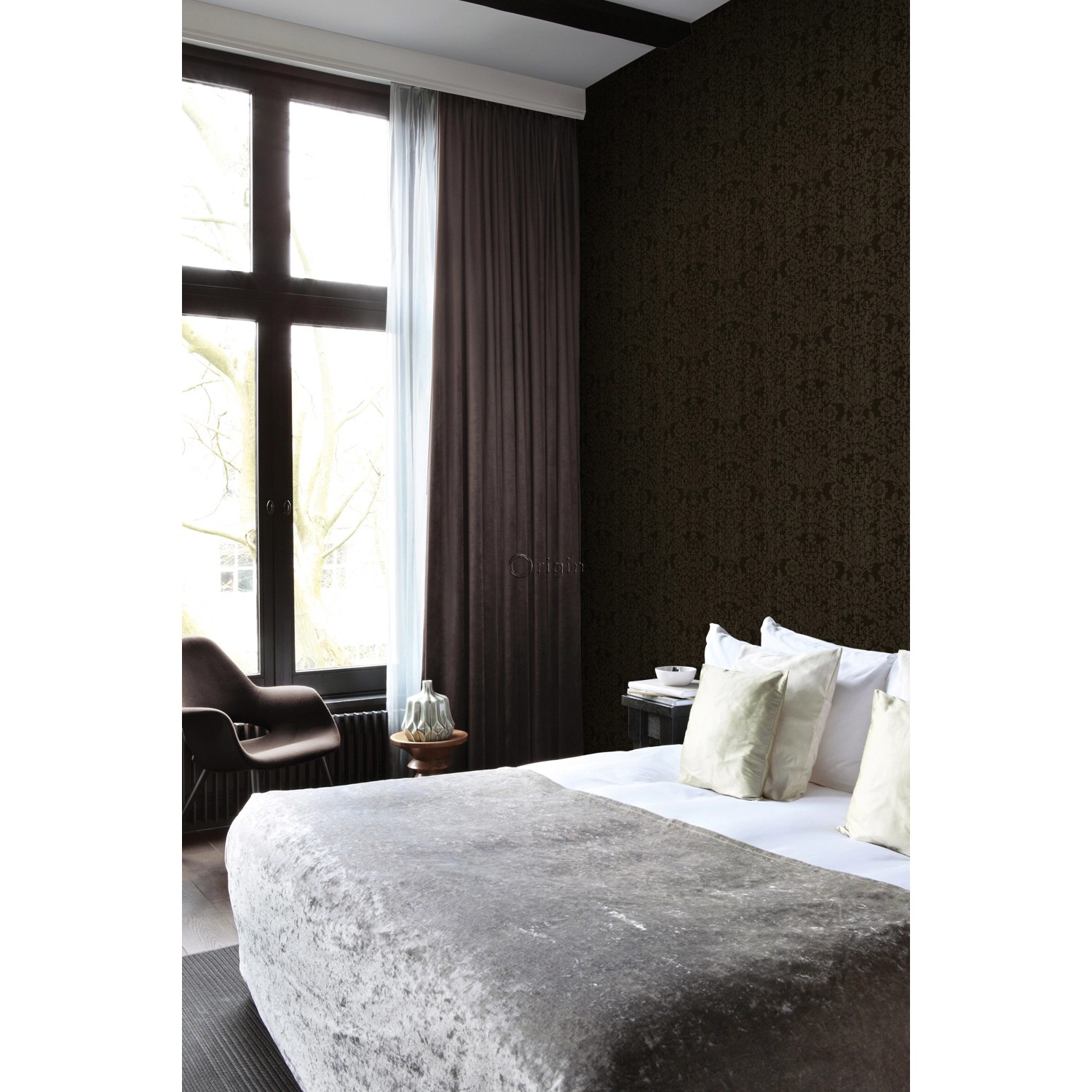 Origin Wallcoverings Tapete Ornamente Schwarz 53 cm x 10,05 m 345417 günstig online kaufen