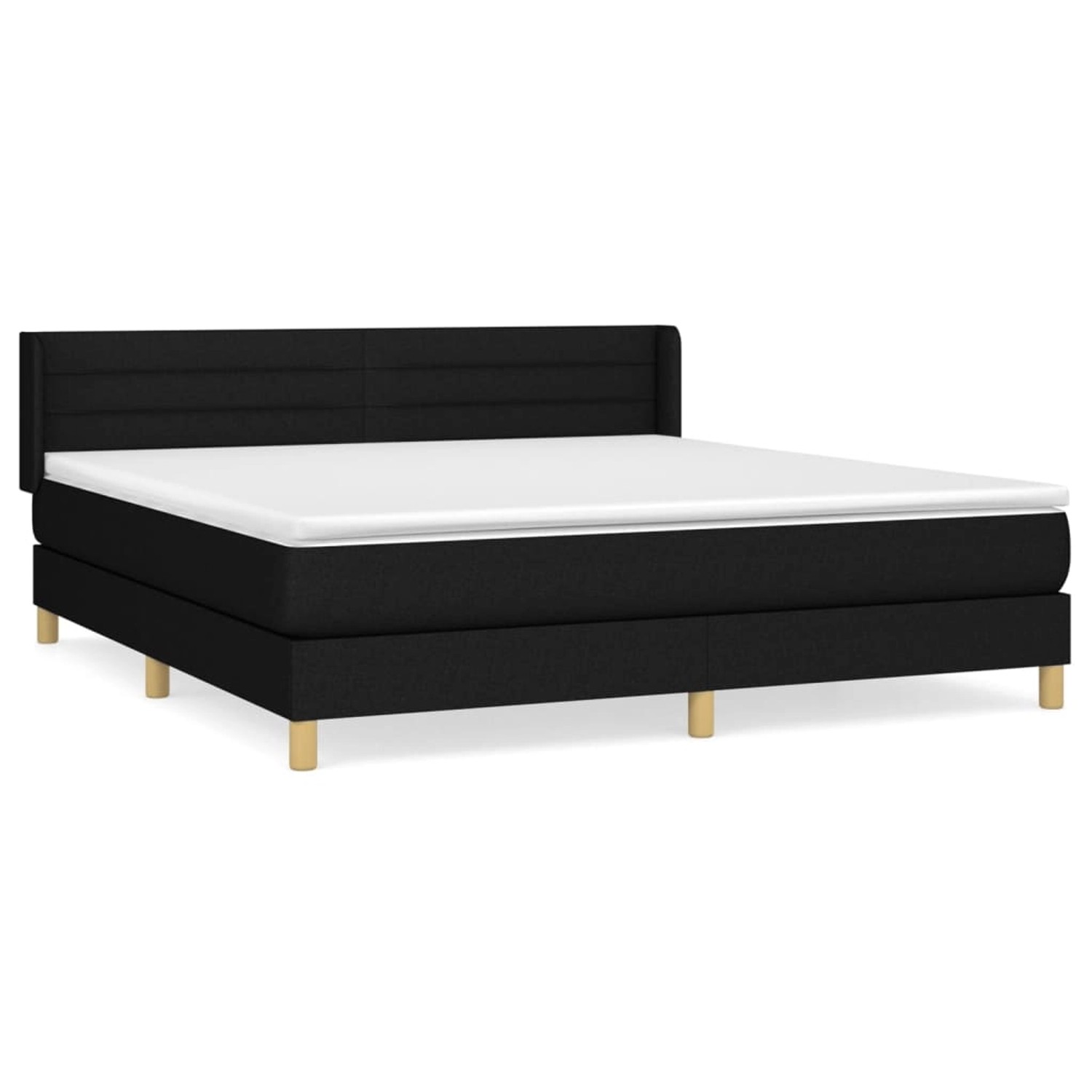vidaXL Boxspringbett mit Matratze Schwarz 180x200 cm Stoff 3130371 günstig online kaufen