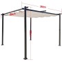 Jet-Line Pavillon Kairo Light, 3x3m, anthrazit, mit Schiebedach und Alu-Gestell. Sonnenschutz für Garten und Terrasse.