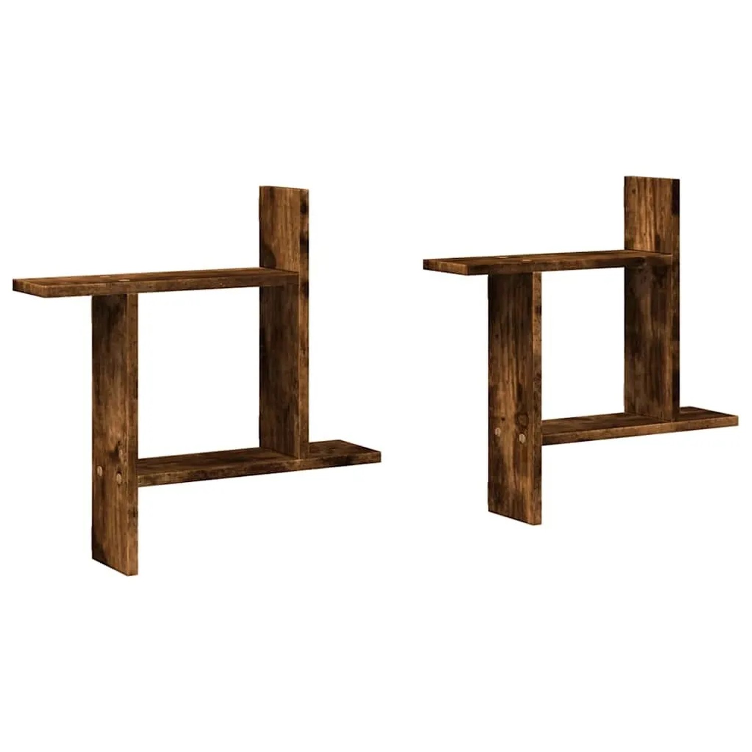 vidaXL Wandregale 2 Stk Räuchereiche 50x12x50 cm Holzwerkstoff 853258