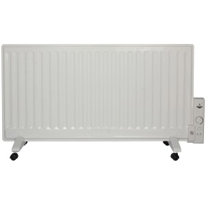 Weißer El Fuego Elektro-Ölradiator mit 1000 W, mit Rollen und Thermostat.