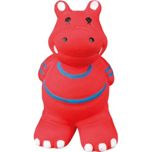 Rotes Trixie Kauspielzeug Nilpferd aus Latex, 9 cm, für Hunde.