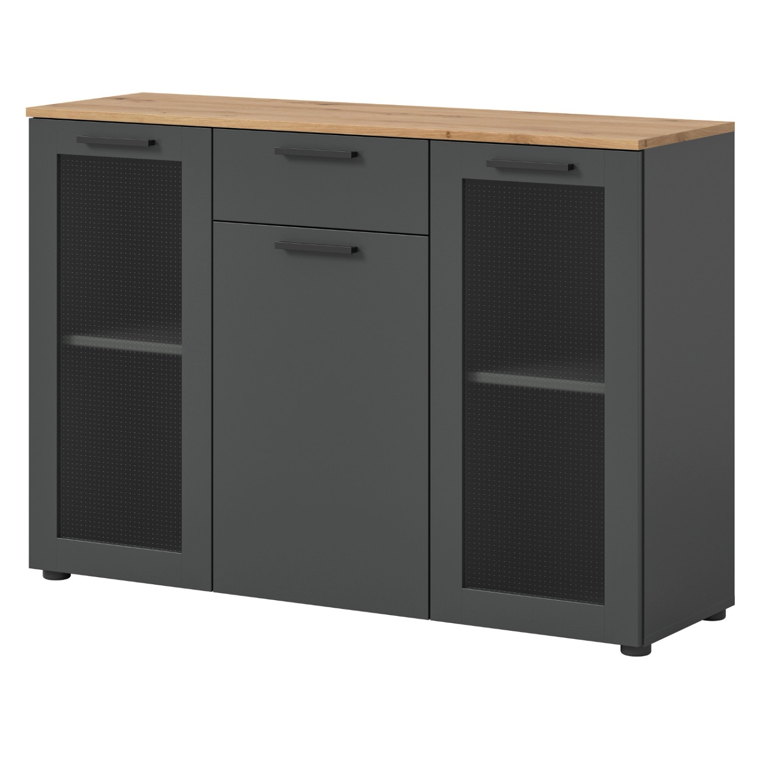 Inn.Furn Sideboard in Grau und Eiche 120 x 84 cm Vitus günstig online kaufen