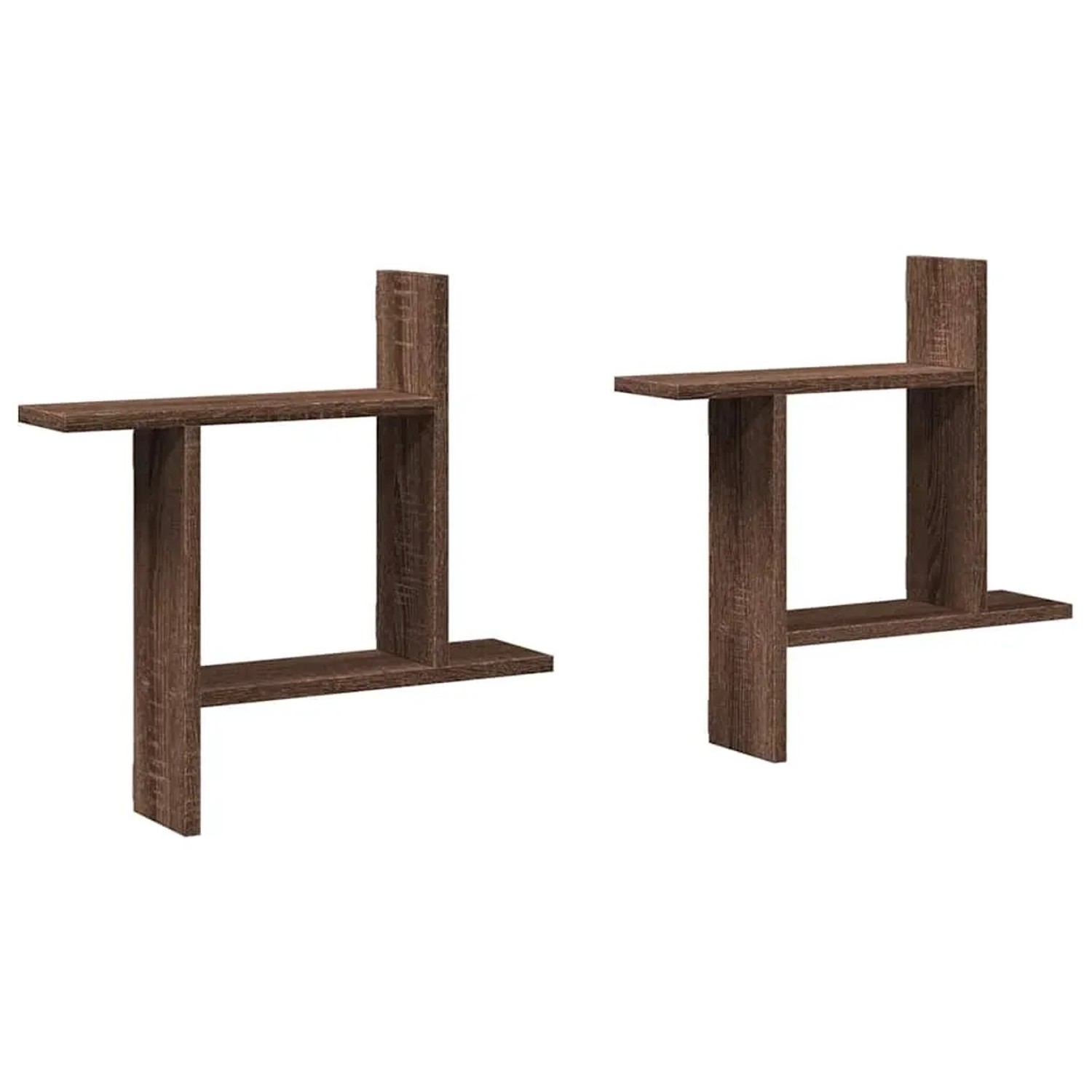 vidaXL Wandregale 2 Stk Braun Eichen-Optik 50x12x50 cm Holzwerkstoff 853260