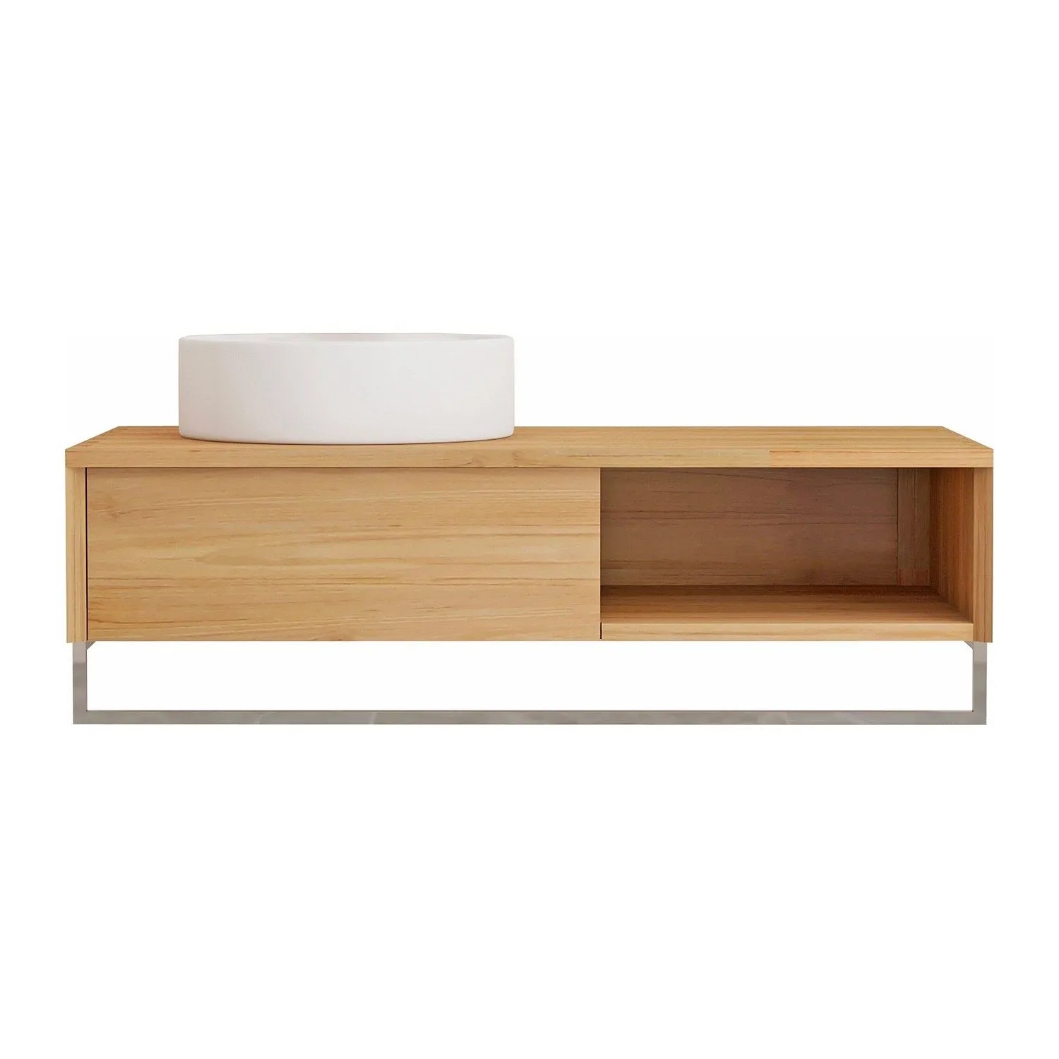 Vente-unique Einzelwaschtisch Kupang Naturfarben Hell 105 cm