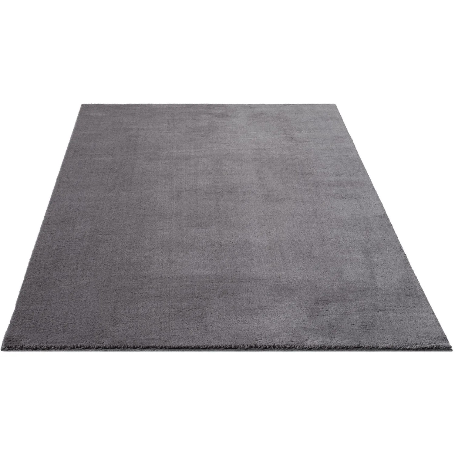 Floornovo Hochflor Teppich Nr. 64 Grau Einfarbig 200 x 140 cm günstig online kaufen