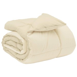 vidaXL Winterbettdecke Gepolstert Creme 140 x 220 cm Mikrofaser 42026151