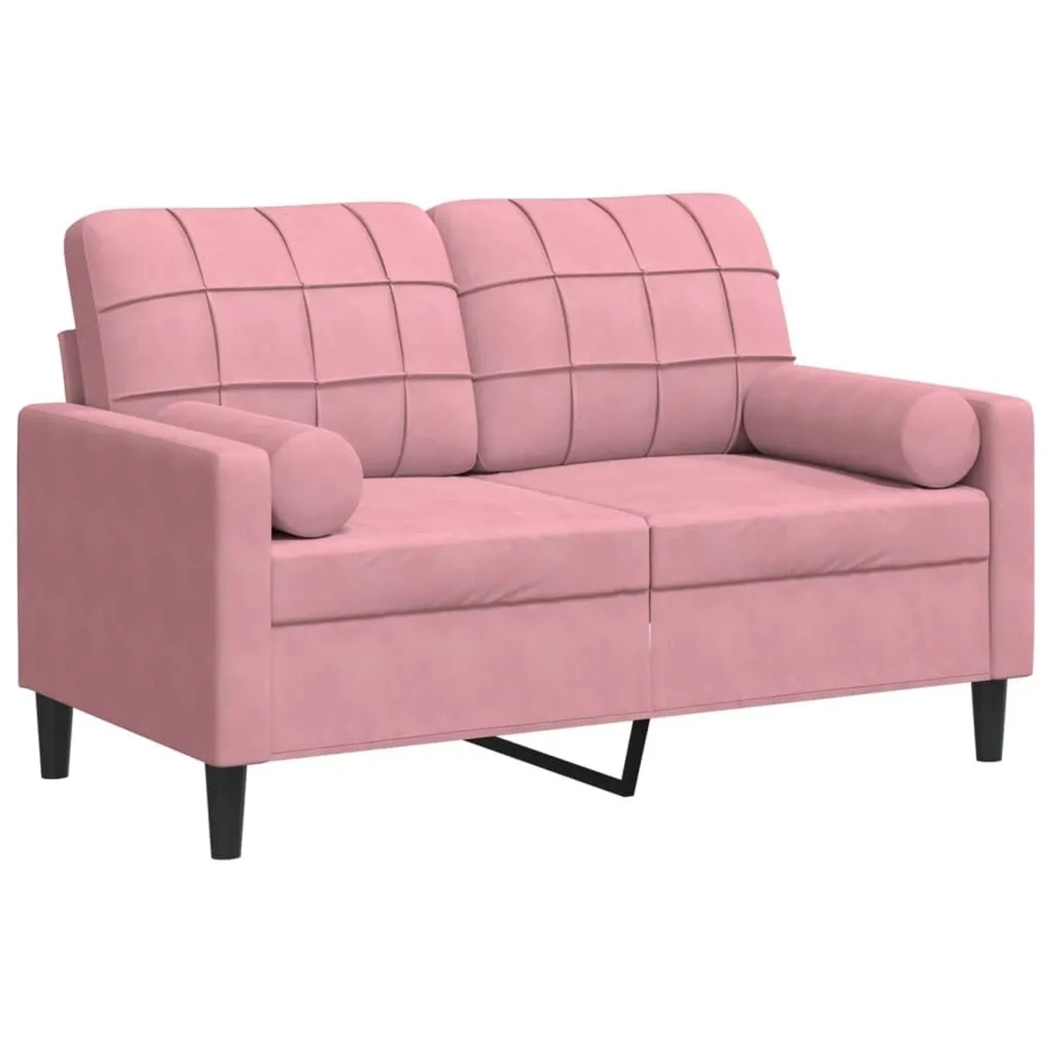 vidaXL 2-Sitzer-Sofa mit Zierkissen Rosa 120 cm Samt 3278212 günstig online kaufen