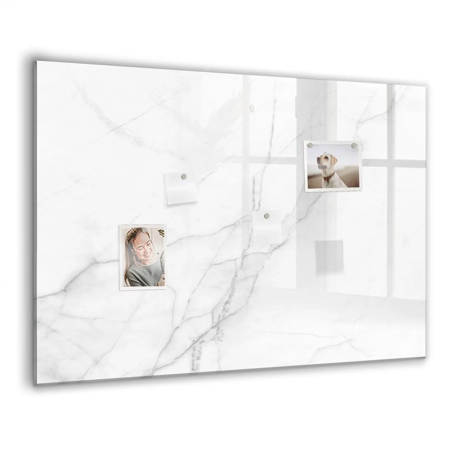 Tulup Magnetische Glastafel Dekorativer Marmor Magnettafel Mit Marker Beschreibbar 100x70 cm Schwarzer Marker Magnettafe...