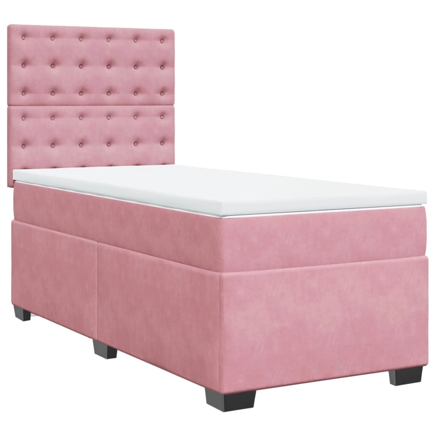 vidaXL Boxspringbett mit Matratze Rosa 90x190 cm Samt2099313 günstig online kaufen