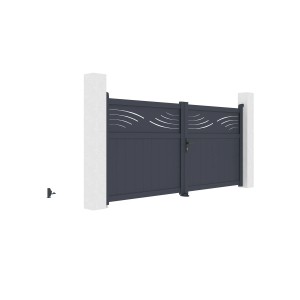 Casanoov Flügeltor 3M Halti H 140Cm & Gartentür 1M Halti H 140Cm Aluminium Grau Casanoov Flügeltor Halti 300x140cm Aluminium & Gartentür 100x140cm Grau