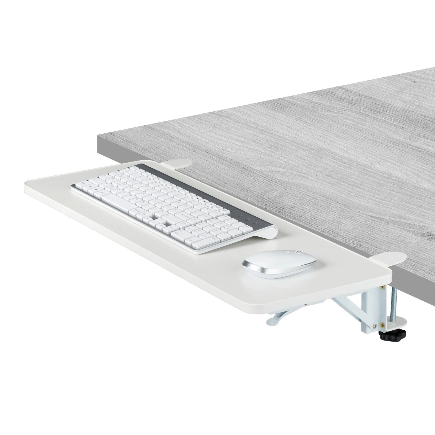 Relaxdays Schreibtischverlängerung MDF Stahl Kunststoff Schaumstoff Weiß zum Anklemmen Klappbar 65 cm x 29 cm x 12 cm 2,1 kg