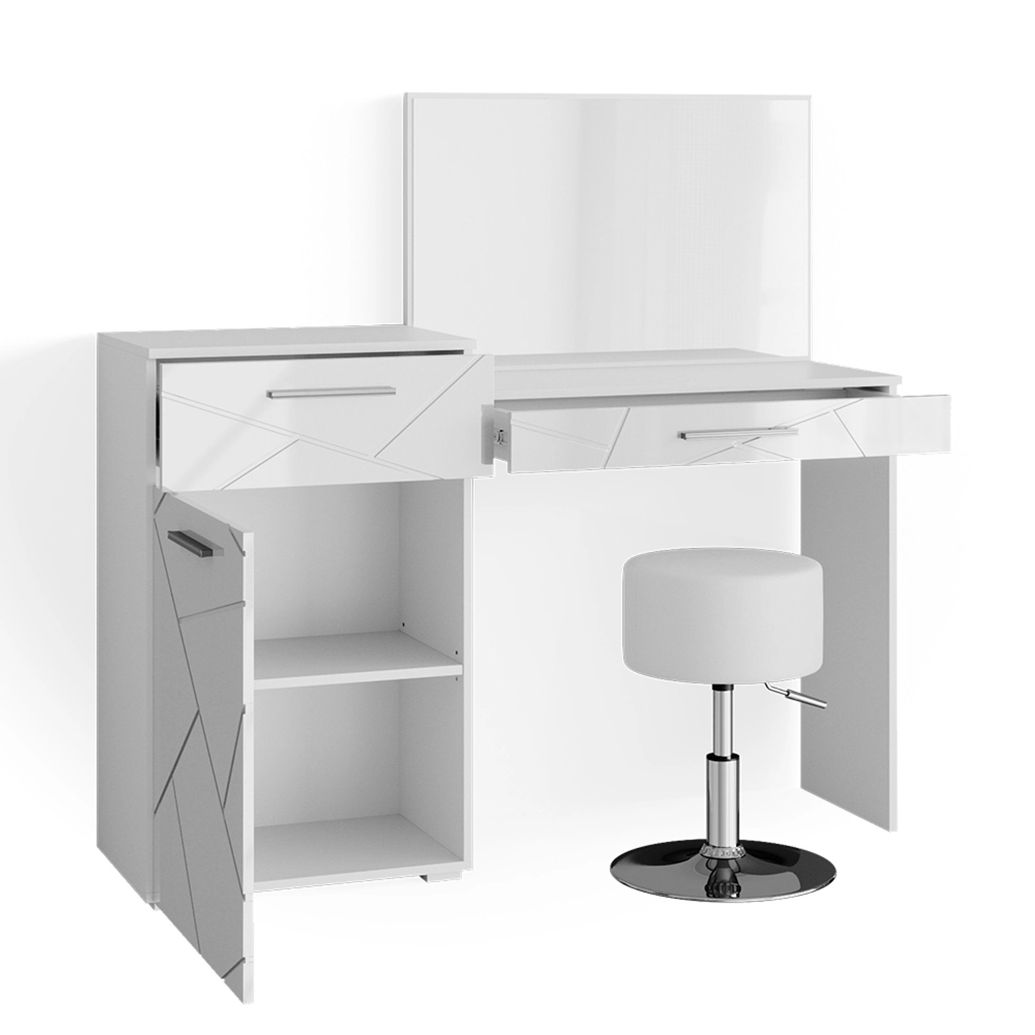 Vicco Schminktisch Irma Weiß 39 cm mit Hocker Opt 2 günstig online kaufen