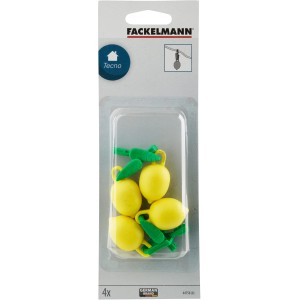 Fackelmann Tischtuchhänger 4er Set im Zitronen Design, Küchenhelfer für den Tisch.