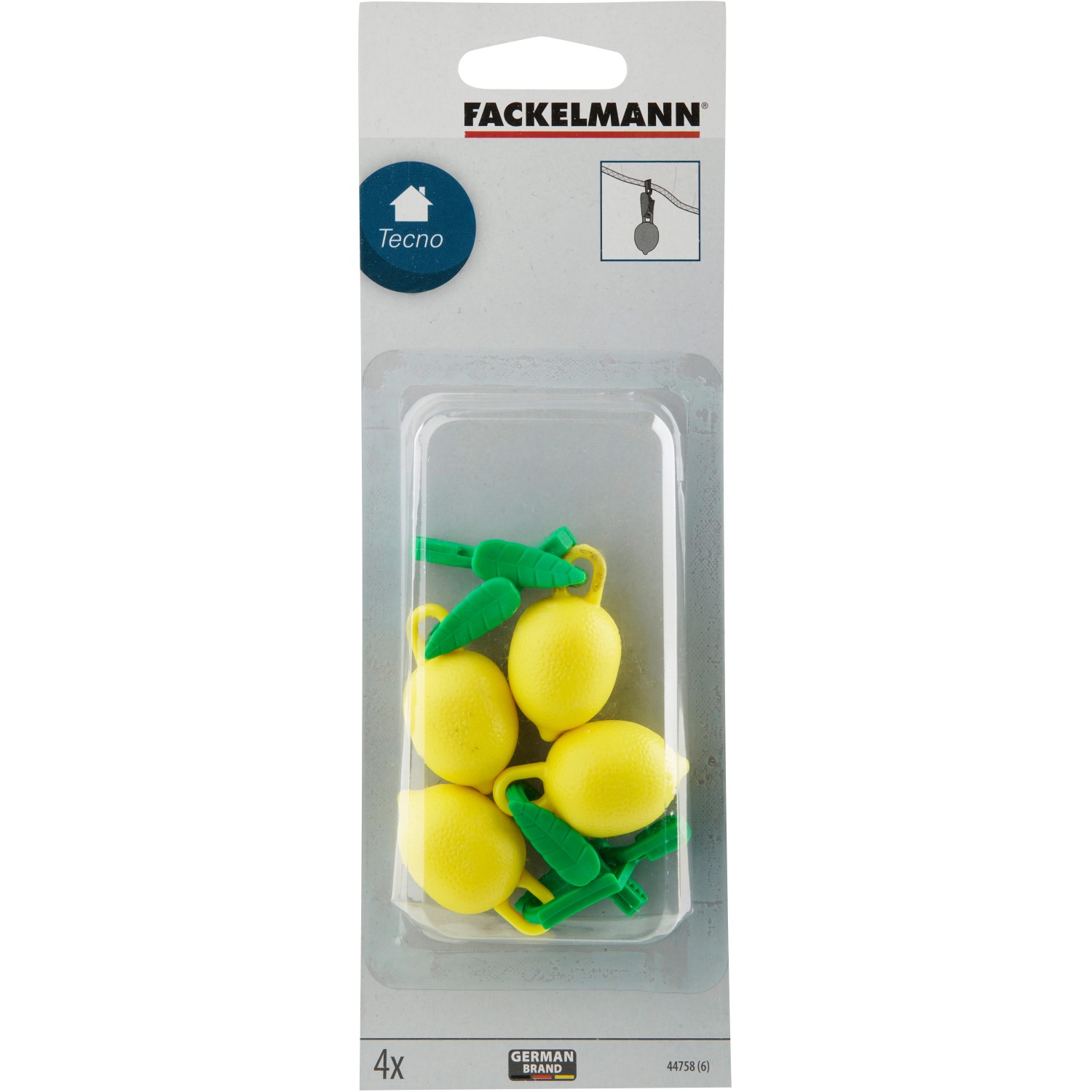 Fackelmann Tischtuchhänger 4er Set im Zitronen Design, Küchenhelfer für den Tisch.