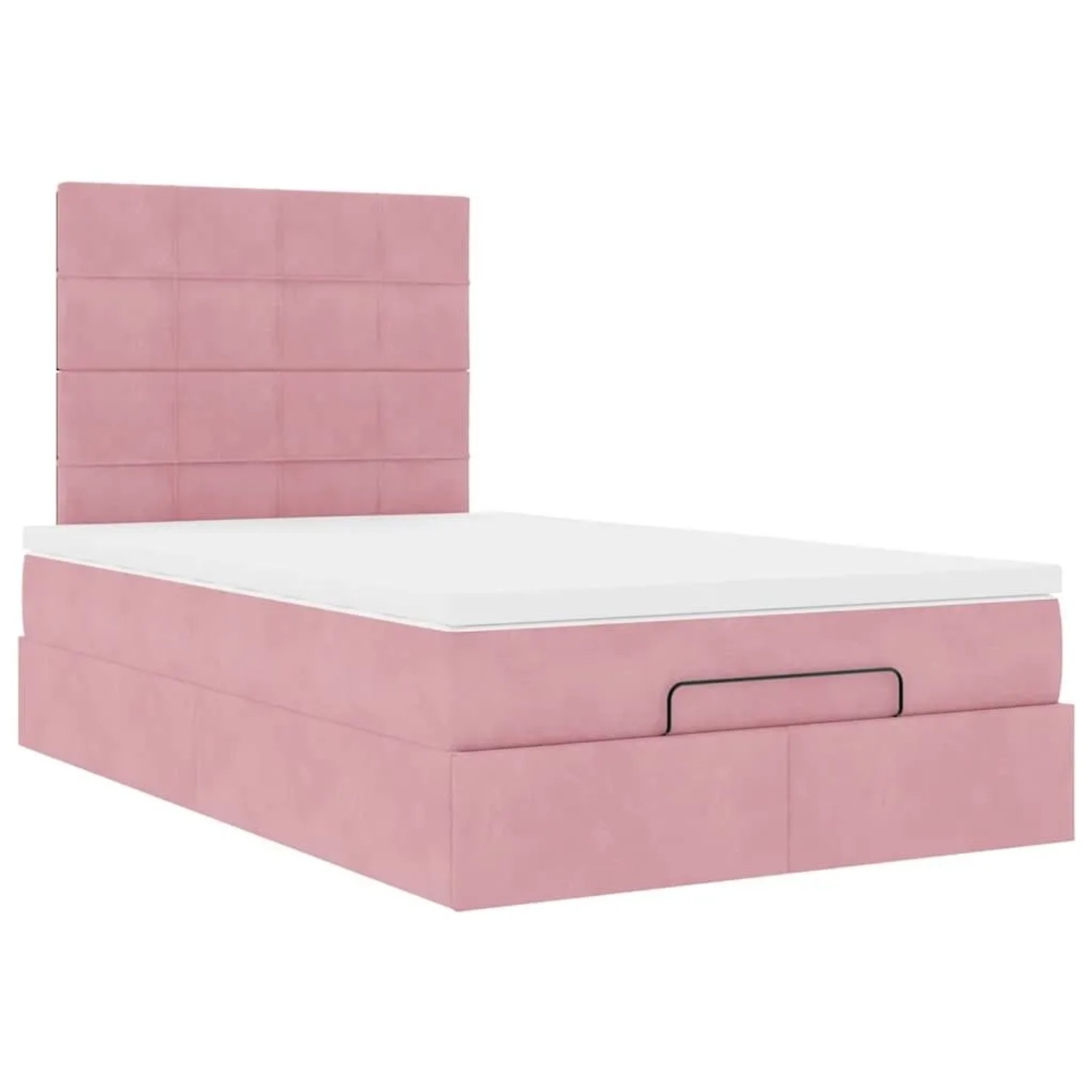 vidaXL Ottoman-Bett mit Matratzen & LEDs Rosa 120x190 cm Samt 3314311