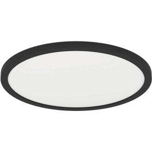 Runde, dimmbare LED Deckenleuchte Rovito-Z von Eglo in Weiß und Schwarz.