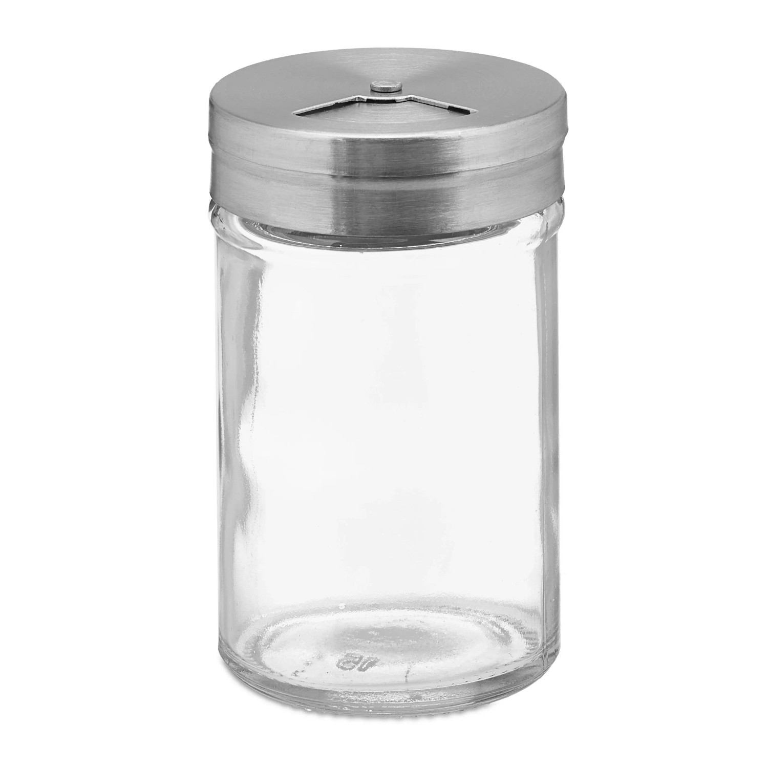 Relaxdays Gewürzstreuer 12er Set Glas Edelstahl Kunststoff Silber Transparent mit Drehaufsatz 3 Streugrade 8,5 cm x 5 cm 110 g